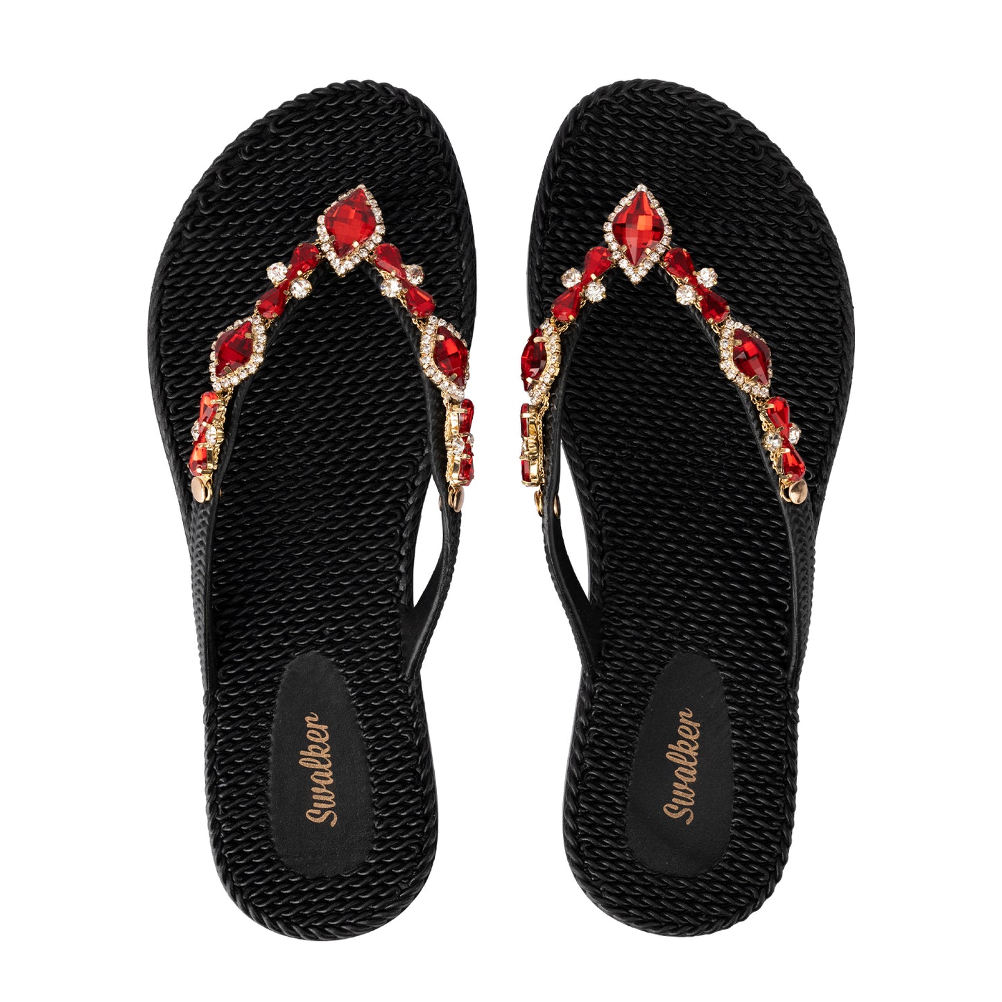 Swalker Woman's Crystal Sandal GARNET