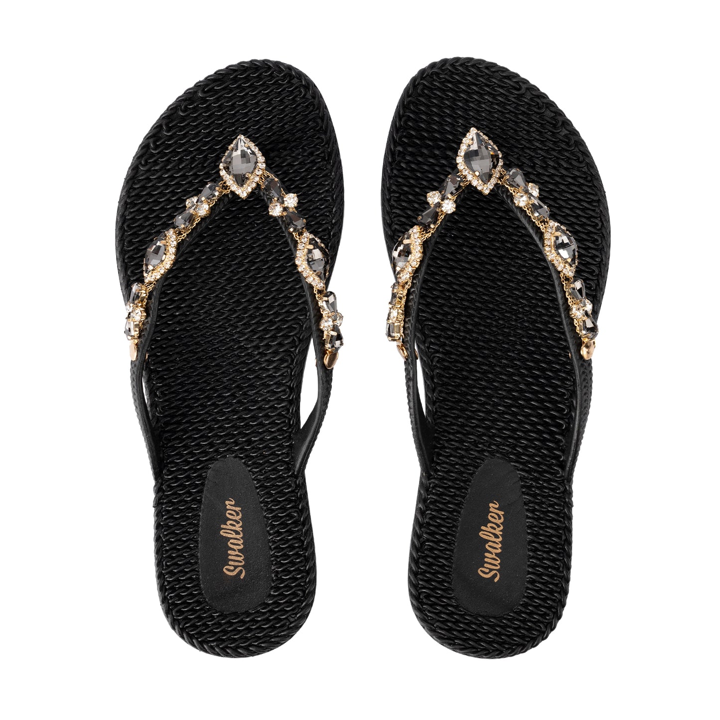 Swalker Woman's Crystal Sandal OBSIDIAN