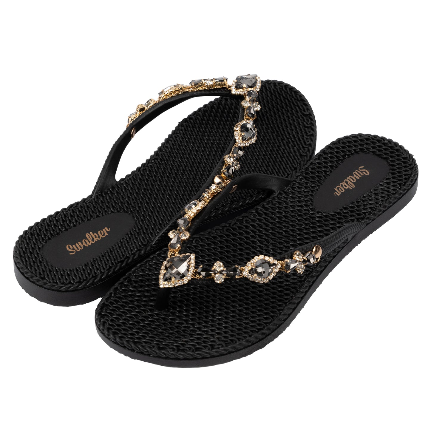 Swalker Woman's Crystal Sandal OBSIDIAN