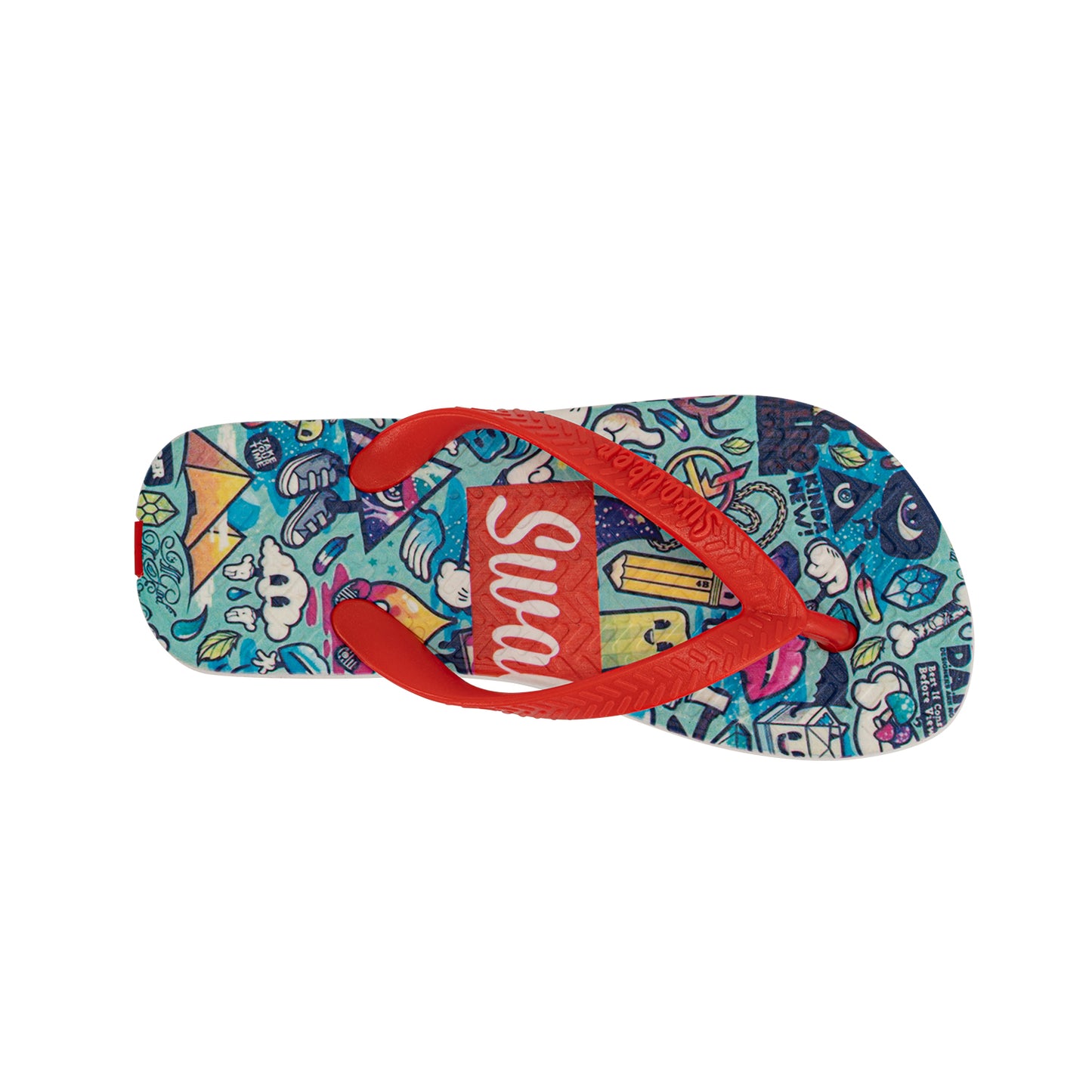 Swalker Kid's Printing Sandals Blue Graffiti