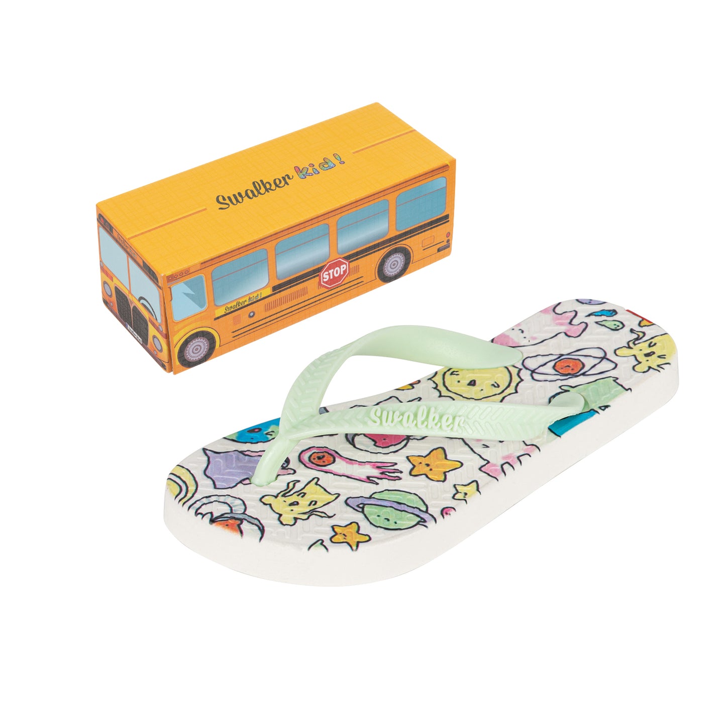 Swalker Kid's Printing Sandals Minty Abstract