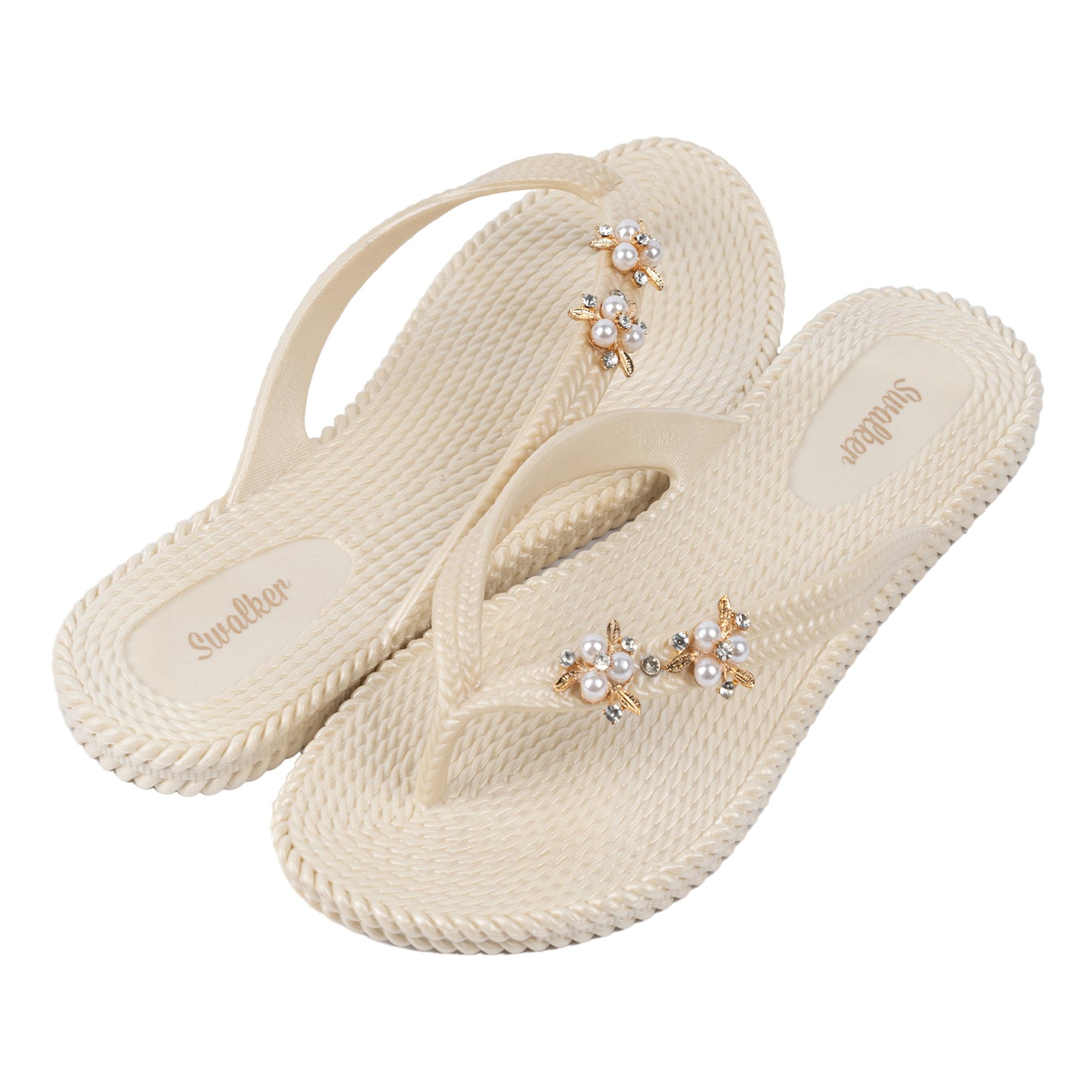 Swalker Woman's Metalli Sandal WHITE CAP