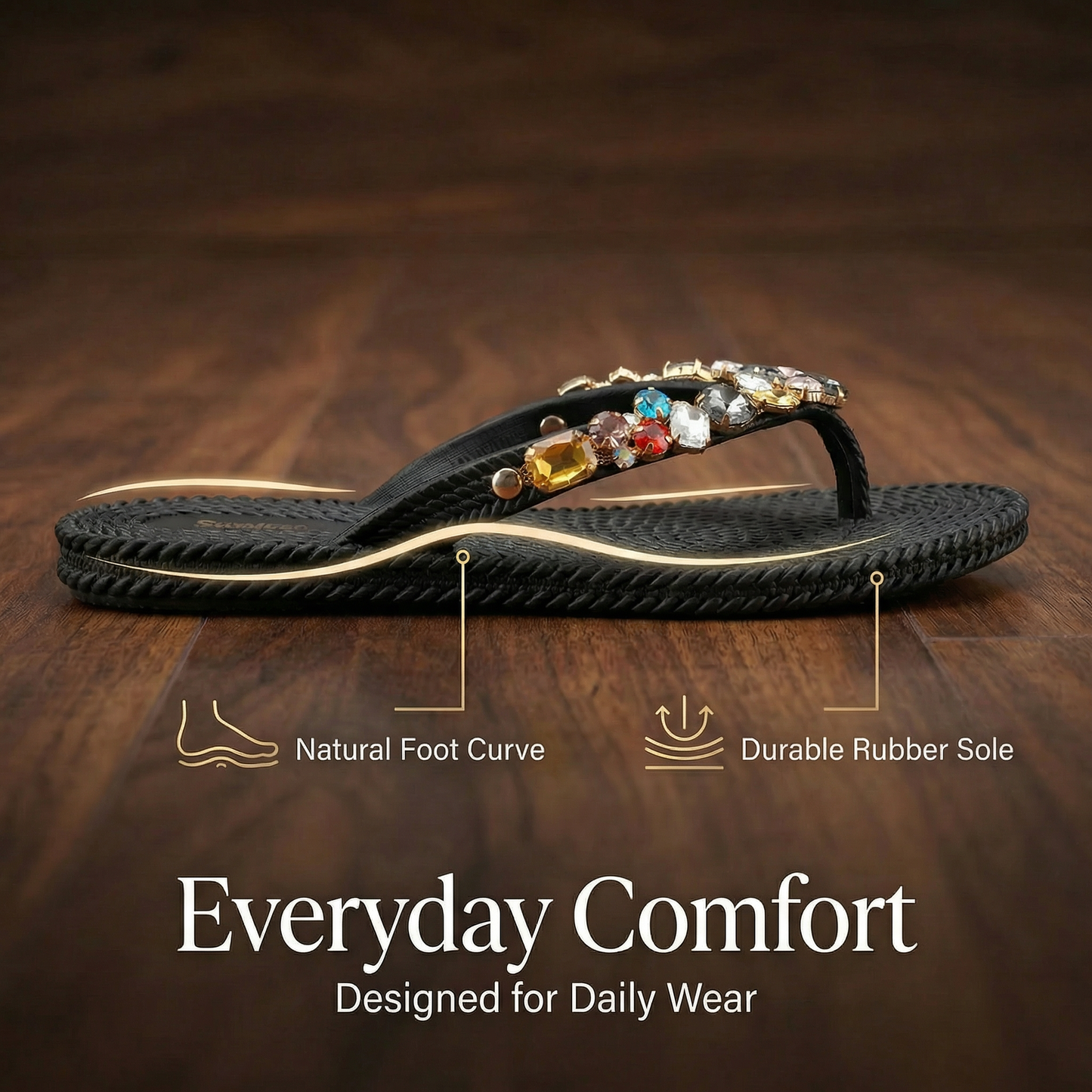 Swalker Woman's Crystal Sandal ONYX