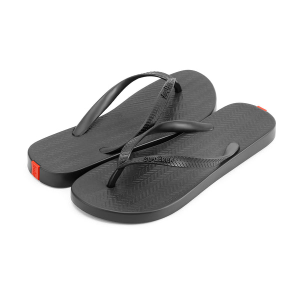 Swalker Man's Solid Color Flip Flop BLACK
