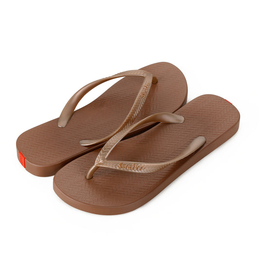 Swalker Women's Solid Color Flip Flop BROWN