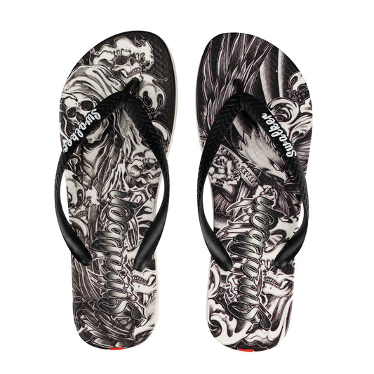 Swalker Man's Printing Sandal Midnight Skulls