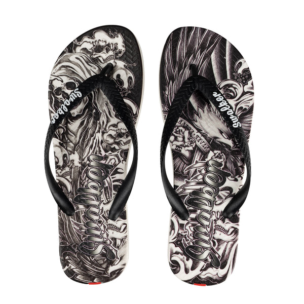 Swalker Man's Printing Sandal Midnight Skulls