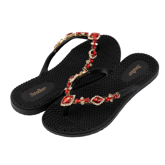 Swalker Woman's Crystal Sandal GARNET