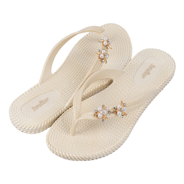 Swalker Woman's Metalli Sandal WHITE CAP
